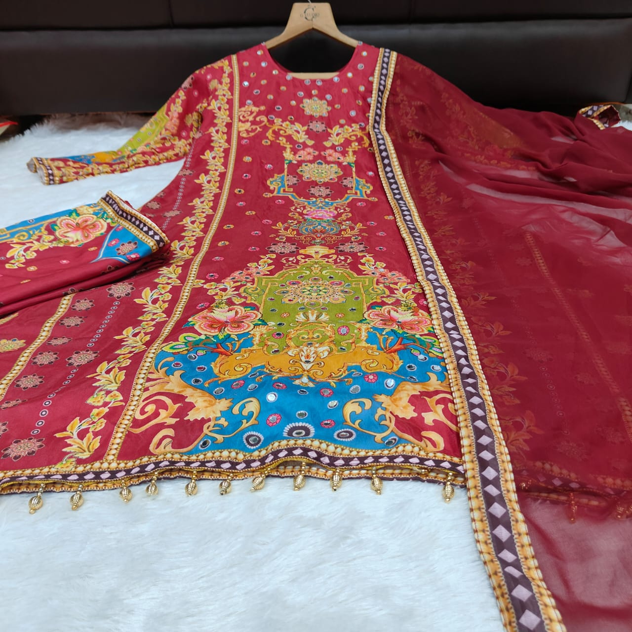 Noori Muslin Anarkali Palazzo Set