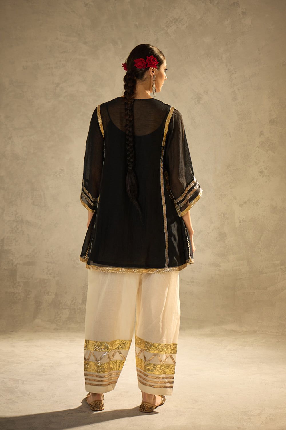 Multi Color Chinon Gota Patti Co-Ord Set