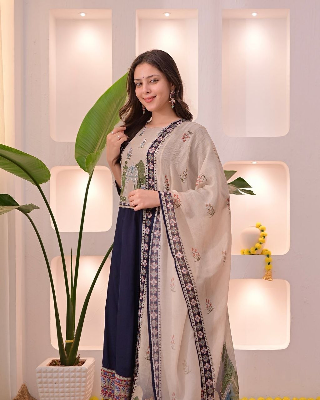 Navy Vatican A-Line Suit Set