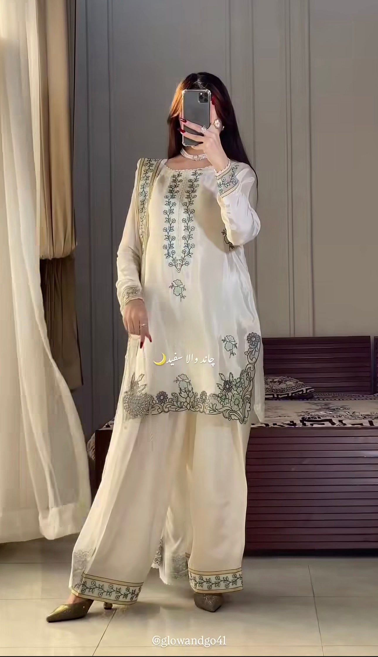 Heavy SO Silk Kurti Farshi Salwar Set with Dupatta Embroidery Work Party Wear