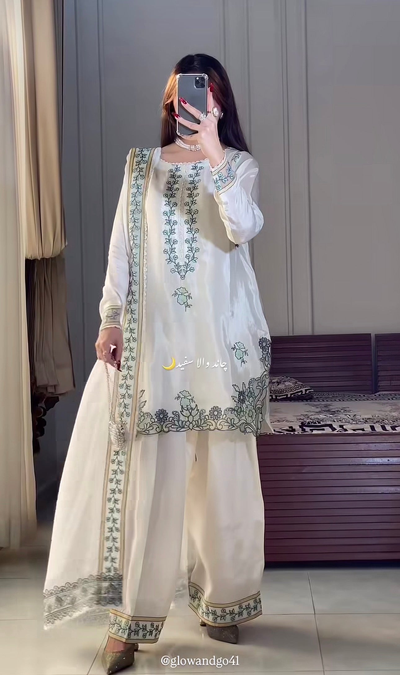 Heavy SO Silk Kurti Farshi Salwar Set with Dupatta Embroidery Work Party Wear