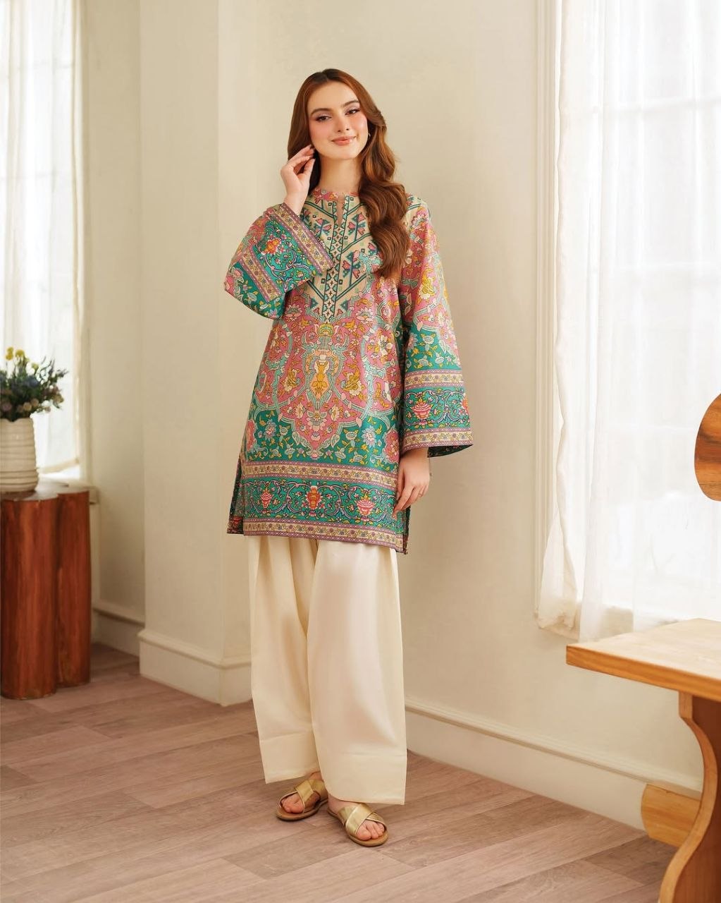 Digital Print Muslin Co-Ord Set