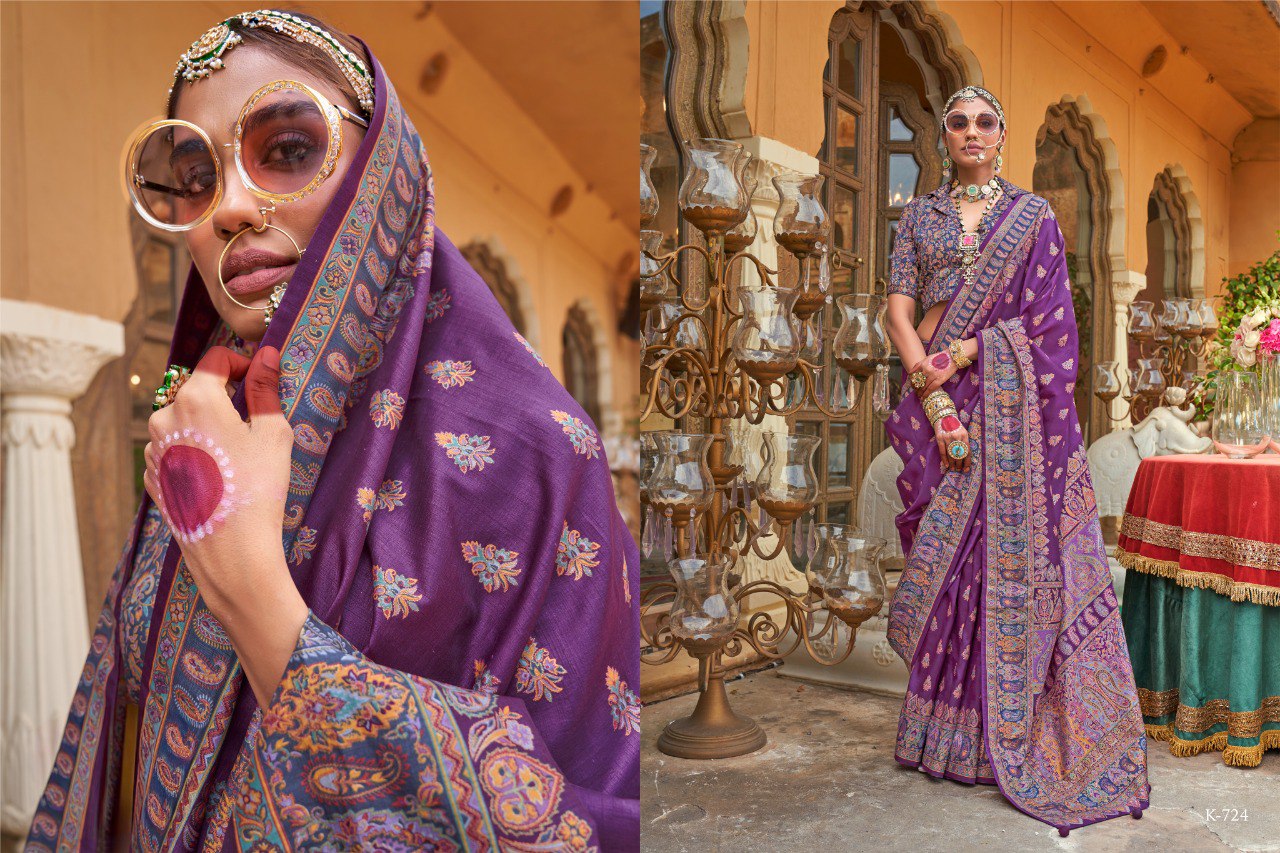 Silk Blend Patola Style Saree with Brocade Blouse
