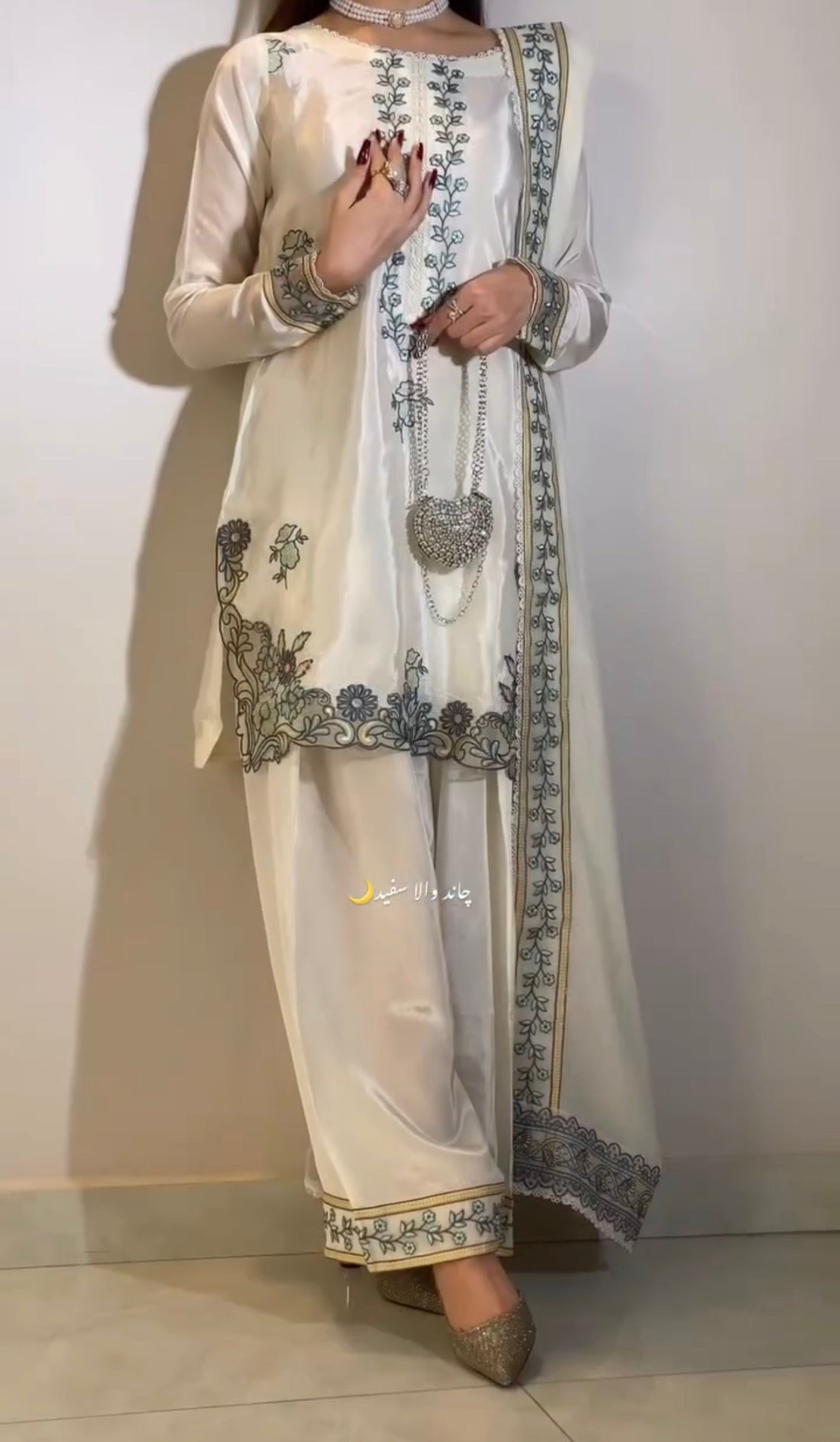 Heavy SO Silk Kurti Farshi Salwar Set with Dupatta Embroidery Work Party Wear