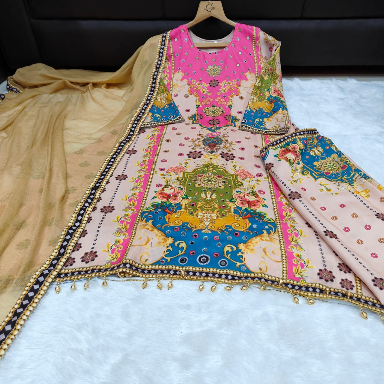Noori Muslin Anarkali Palazzo Set