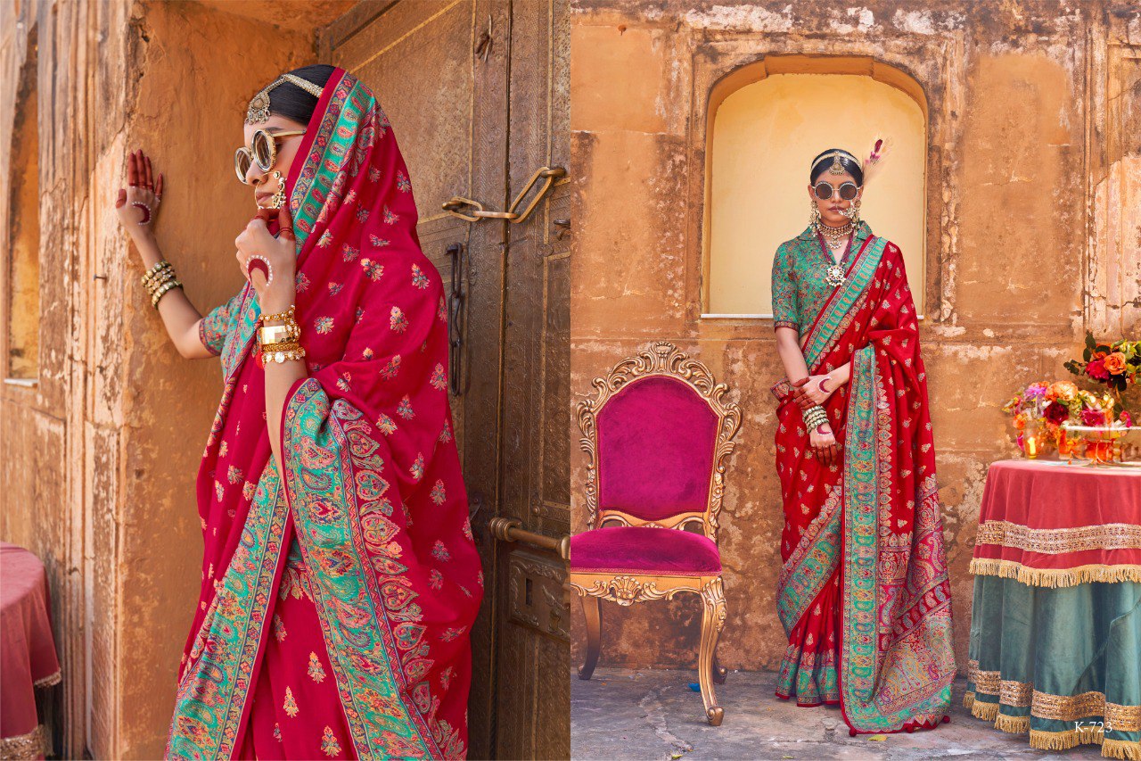Silk Blend Patola Style Saree with Brocade Blouse