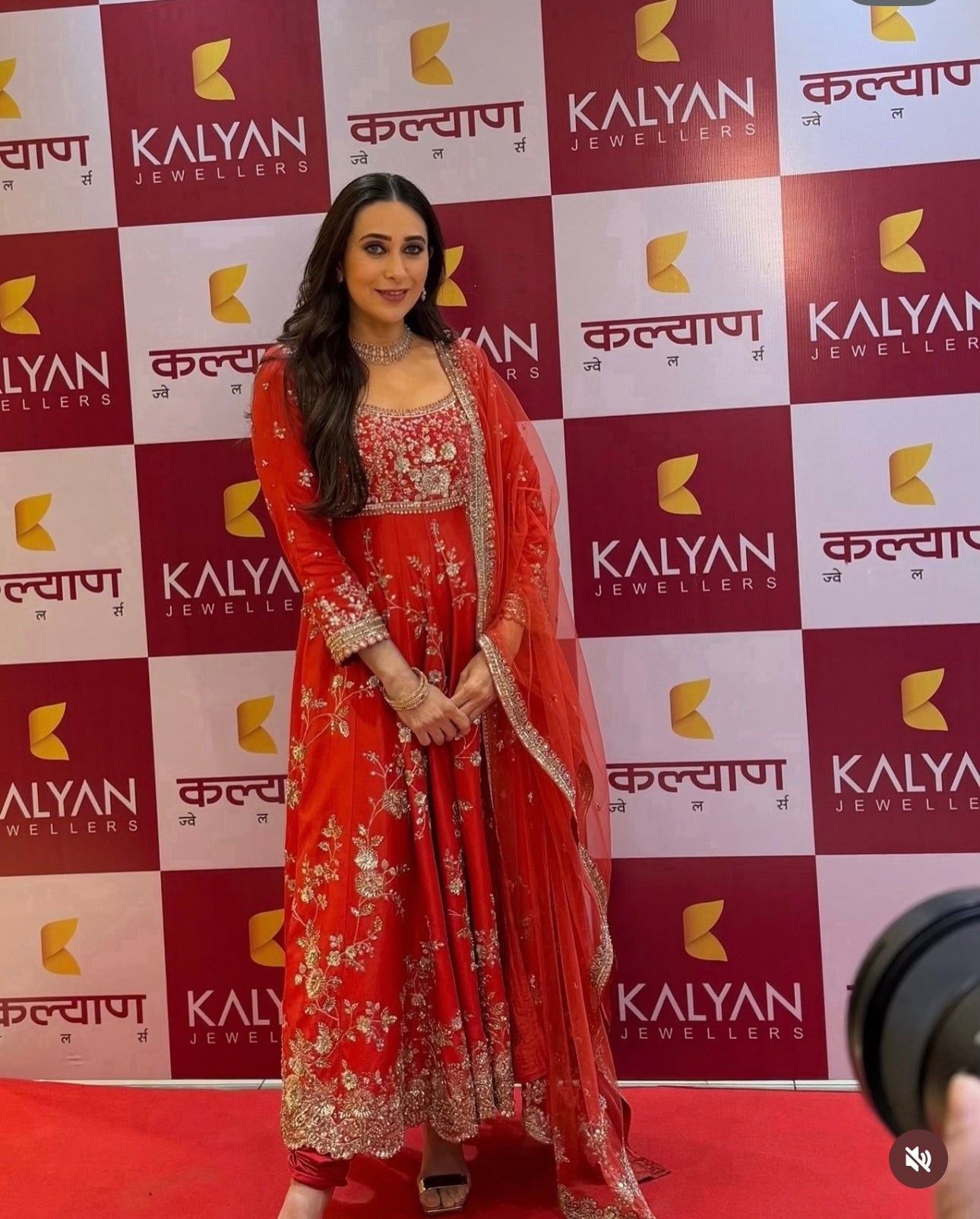 Red Georgette Anarkali Gown Set