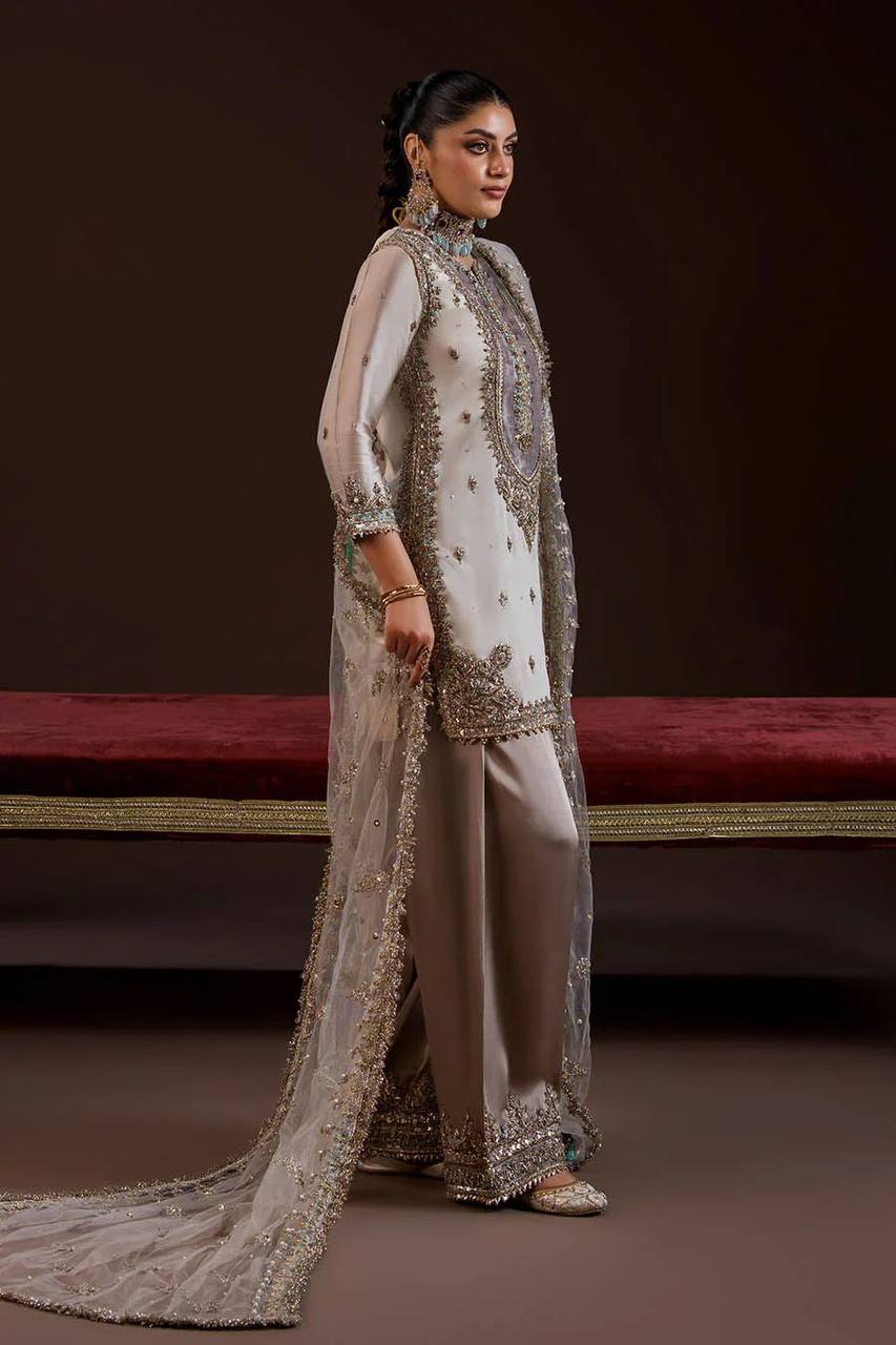 Crepe Silk Sequins Palazzo Set with Net Dupatta