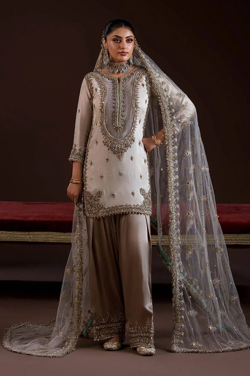Crepe Silk Sequins Palazzo Set with Net Dupatta