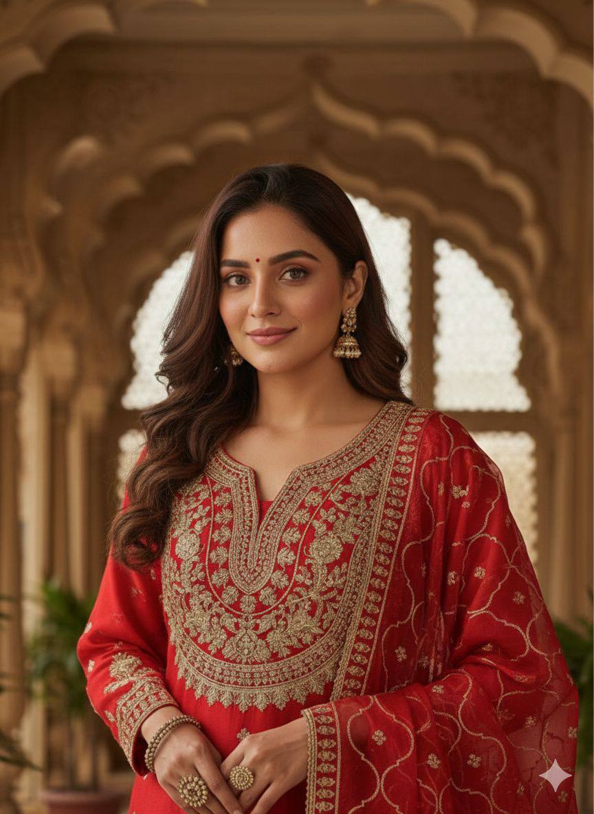 Fendy Cording Sequins Palazzo Set with Dupatta