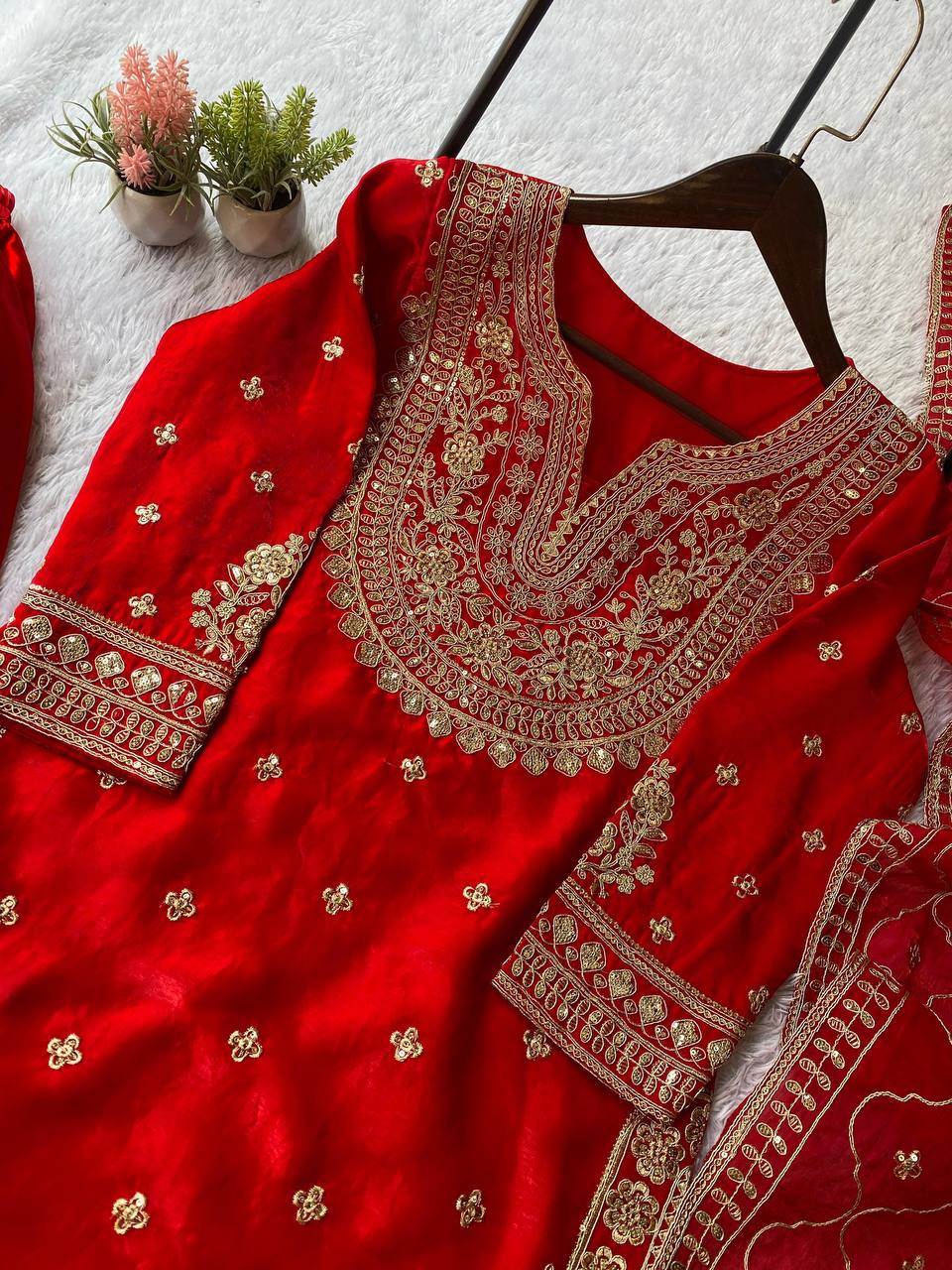 Fendy Cording Sequins Palazzo Set with Dupatta
