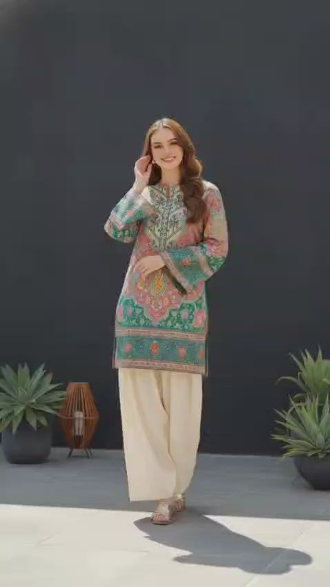 Digital Print Muslin Co-Ord Set